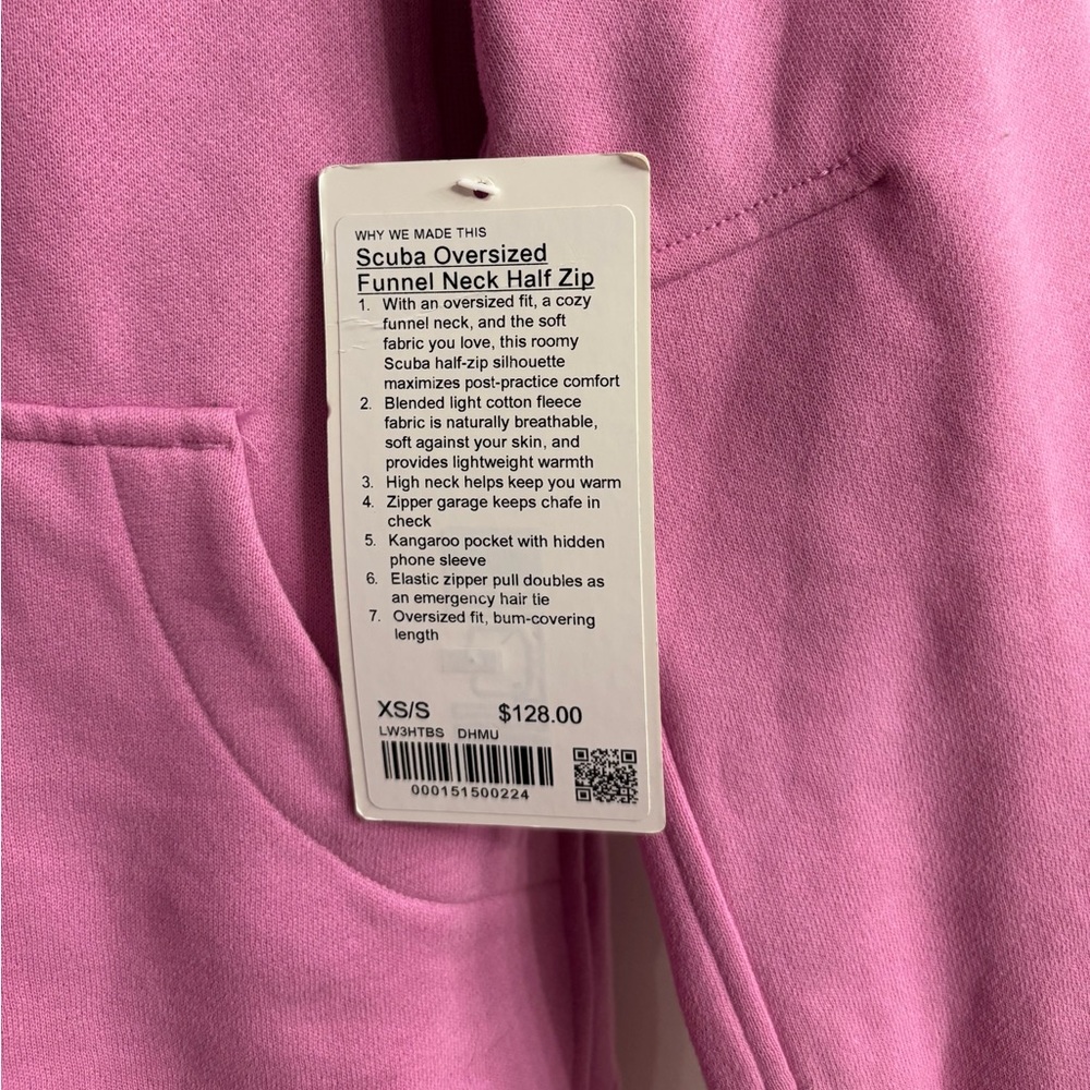 NWT Lululemon Scuba Oversized Funnel Neck Half Zip Dahlia Mauve XS/ S - Picture 5 of 7